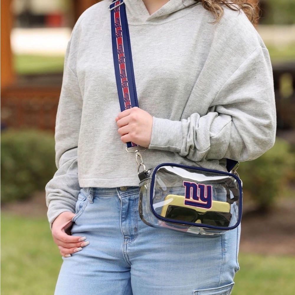 NY Clear Crossbody Stadium Bag - Navy Trim nfl game day bag official